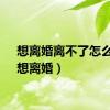想离婚离不了怎么办（想离婚）