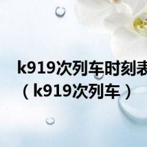 k919次列车时刻表查询(k919次列车)