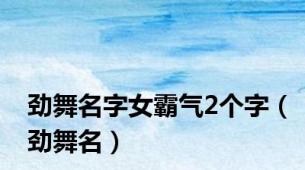劲舞名字女霸气2个字（劲舞名）