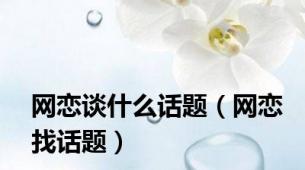 网恋谈什么话题（网恋找话题）