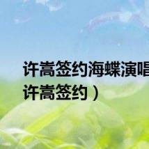 许嵩签约海蝶演唱会（许嵩签约）