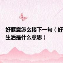 好惬意怎么接下一句(好惬意的生活是什么意思)