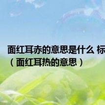 面红耳赤的意思是什么 标准答案(面红耳热的意思)