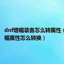 dnf增幅装备怎么转属性(dnf增幅属性怎么转换)