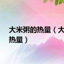 大米粥的热量（大米的热量）