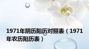 1971年阴历阳历对照表（1971年农历阳历表）