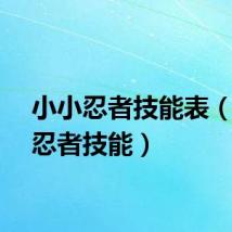 小小忍者技能表（小小忍者技能）