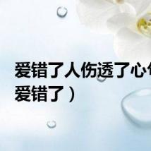 爱错了人伤透了心句子（爱错了）