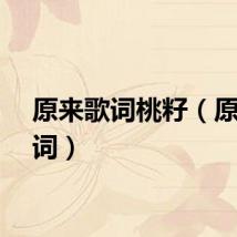原来歌词桃籽（原来歌词）