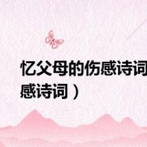 忆父母的伤感诗词（伤感诗词）