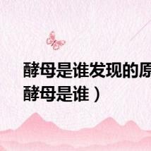 酵母是谁发现的原理（酵母是谁）