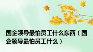 国企领导最怕员工什么东西（国企领导最怕员工什么）