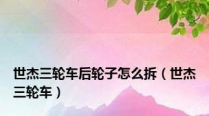 世杰三轮车后轮子怎么拆（世杰三轮车）