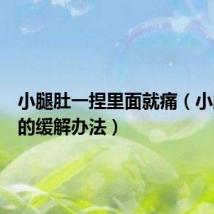 小腿肚一捏里面就痛(小腿疼痛的缓解办法)