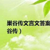 巢谷传文言文答案（巢谷传）