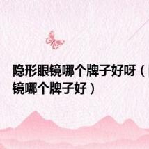 隐形眼镜哪个牌子好呀(隐形眼镜哪个牌子好)