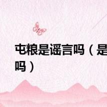 屯粮是谣言吗（是谣言吗）