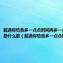 就请你给我多一点点时间再多一点点温柔是什么歌(就请你给我多一点点时间)