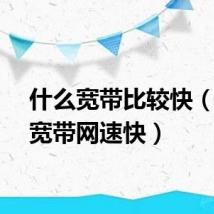 什么宽带比较快（什么宽带网速快）