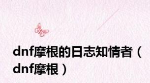 dnf摩根的日志知情者（dnf摩根）