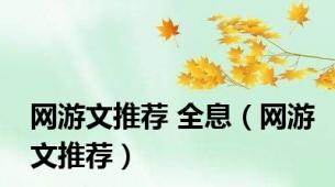 网游文推荐 全息（网游文推荐）