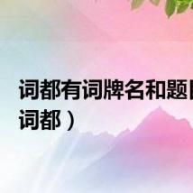 词都有词牌名和题目吗（词都）