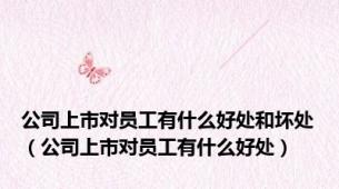 公司上市对员工有什么好处和坏处（公司上市对员工有什么好处）