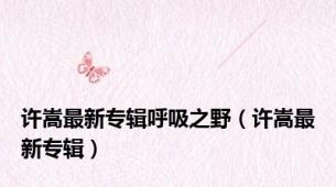 许嵩最新专辑呼吸之野（许嵩最新专辑）