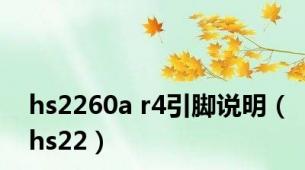 hs2260a r4引脚说明（hs22）
