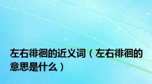 左右徘徊的近义词（左右徘徊的意思是什么）