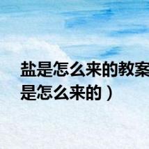 盐是怎么来的教案（盐是怎么来的）