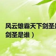 风云雄霸天下剑圣是谁（剑圣是谁）