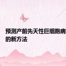 预测产前先天性巨细胞病毒感染的新方法