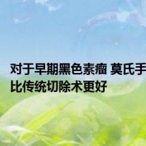 对于早期黑色素瘤 莫氏手术是否比传统切除术更好