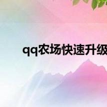 qq农场快速升级