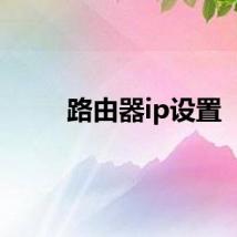 路由器ip设置