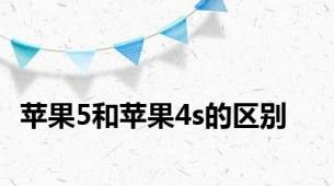 苹果5和苹果4s的区别