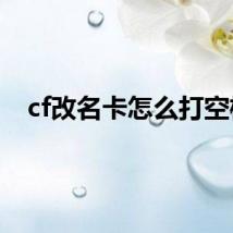 cf改名卡怎么打空格